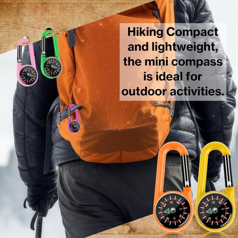 Taikula 12 Pcs Mini Compass Keychain for Kids Bulk, Small Pocket Magnetic Compass Survival Hiking for Outdoor Survival Camping Party Backpacking Accessory - Image 4